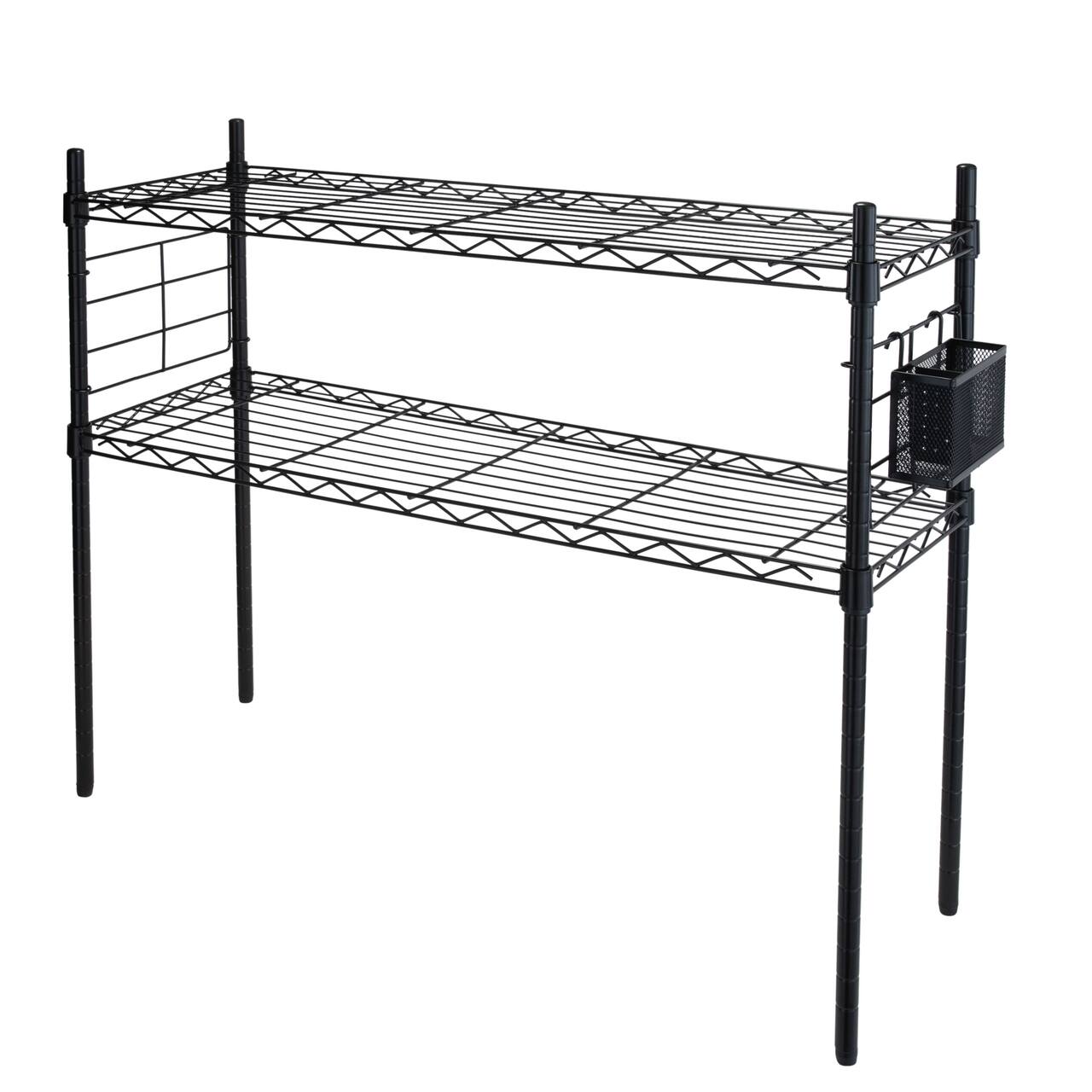 Organize it All Black Steel Etagere Adjustable Shelves